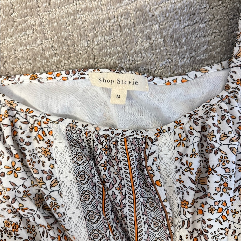 Shop Stevie Floral Maxi Dress - Brown and White - Picture 2 of 2